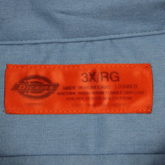 Dickies 2-Pocket Work Shirt NWT Men 3XL XXXL Blue Polyester/Cotton S/S Button Up - Picture 9 of 14